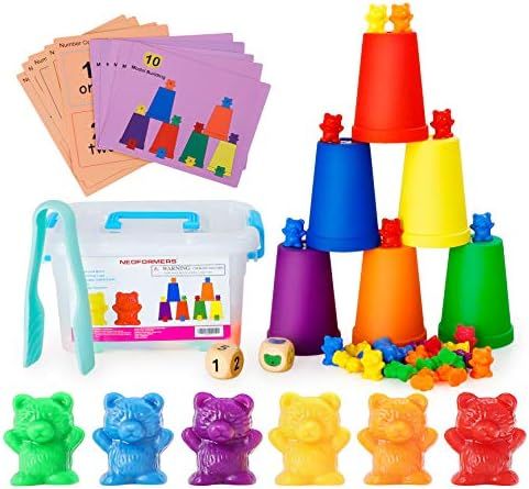 Neoformers Counting Bears with Matching and Sorting Cups, Preschool Math Learning and Color Recog... | Amazon (US)