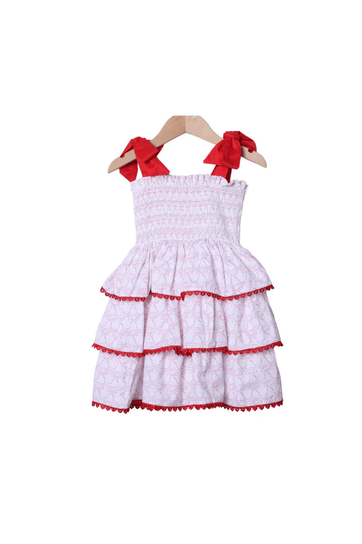 Smocked Stars & Bows Tie Shoulder Dress | The Smocked Flamingo