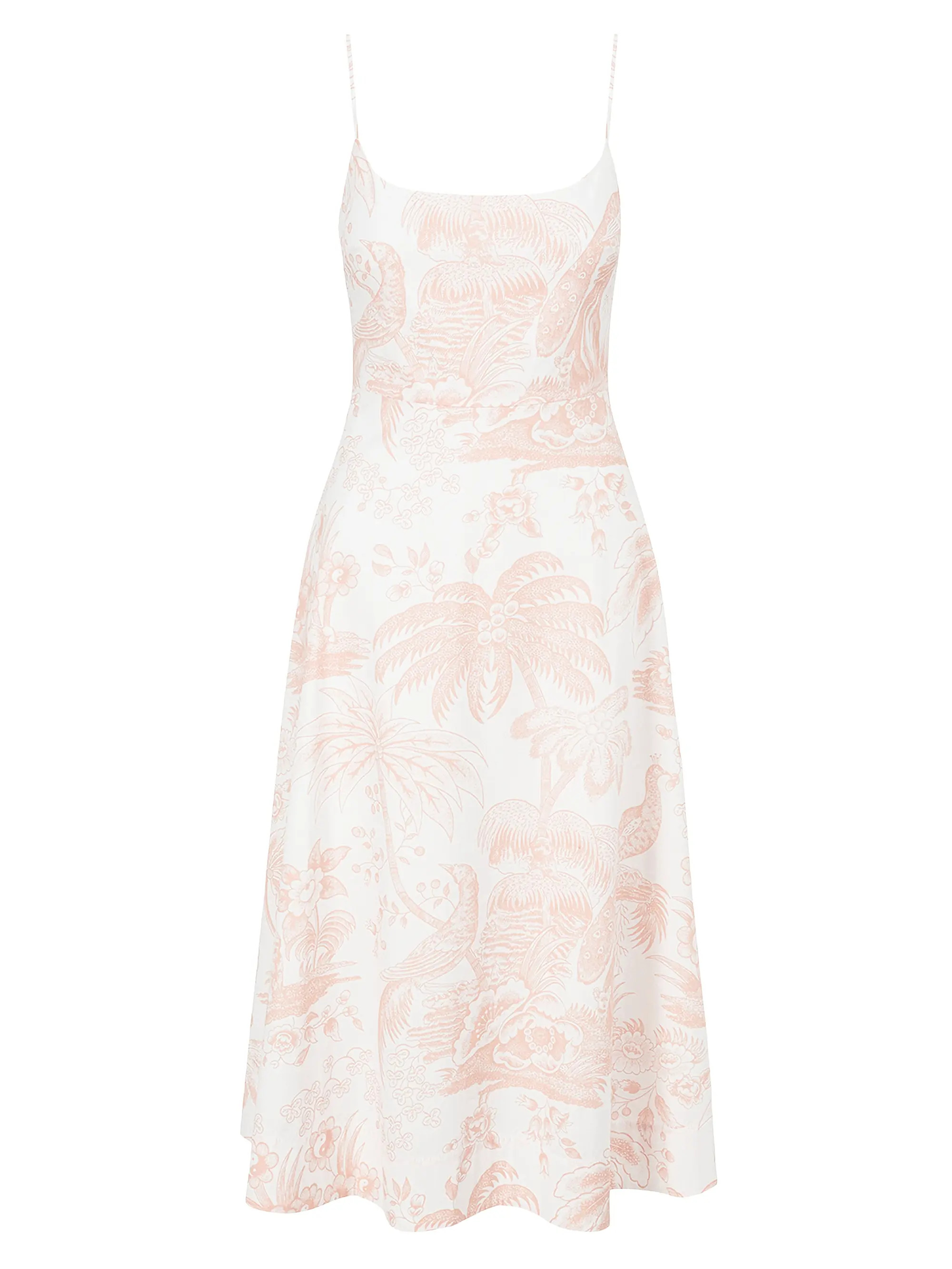 Amaranth Cotton Printed Midi-Dress | Saks Fifth Avenue