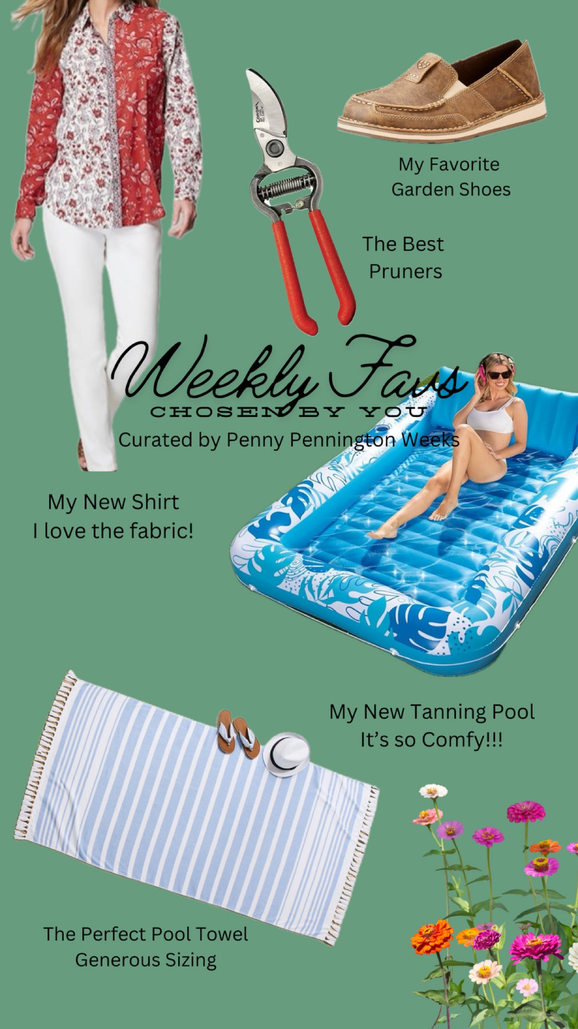 Weekly Favs Chosen by You 

I’m sharing my weekly favs…items I love and you’ll love for the home and garden.

This week’s top picks include my new tanning pool and a few garden favs.



#LTKSwim #LTKSummerSales #LTKShoeCrush