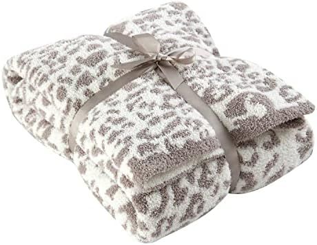 100% Polyester Microfiber Fluffy Leopard Knitted Baby Blanket Throw Blanket Super Soft Cozy Light... | Amazon (US)