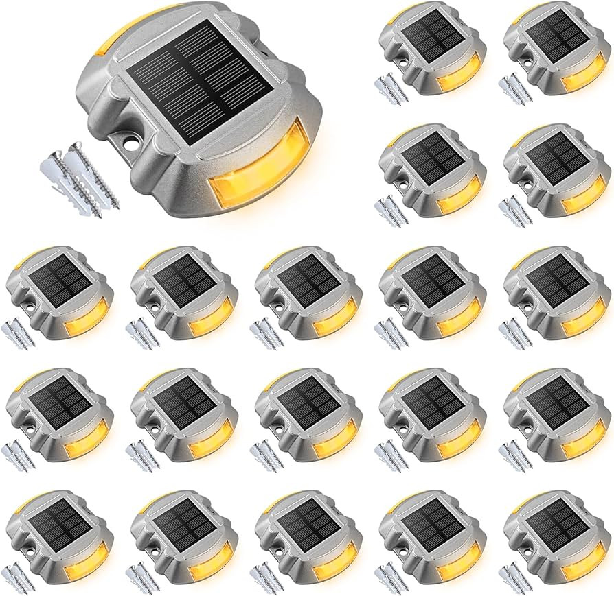 VOLISUN Solar Deck Lights Driveway Dock Lights, 20-Pack Led IP67 Waterproof Outdoor Warning Step ... | Amazon (US)