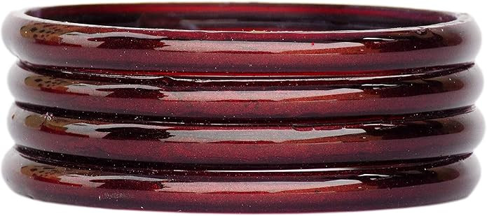 JD'Z COLLECTION Indian Jewelry Glass Bangles for Women Bollywood Plain Glass Bangles Set of 4p Tr... | Amazon (US)