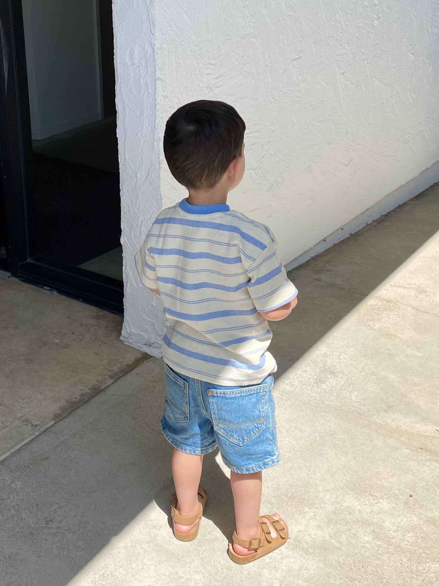 Spring toddler outfit. Toddler shorts, boy toddler, striped shirt, toddler sandals, boy sandals, denim shorts 

#LTKBaby #LTKFamily #LTKKids