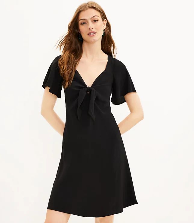 Tie Front Flare Dress | LOFT