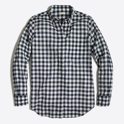 Factory gingham classic button-down shirt in boy fit | J.Crew Factory
