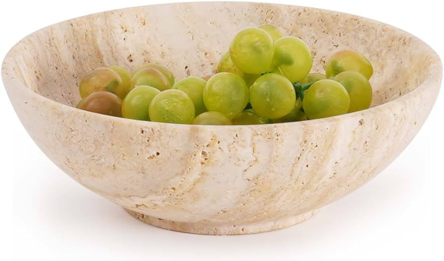 Marble Decorative Bowl 6 Inch Handmade Travertine Small Bowls For Dining Table Centerpieces & Kit... | Amazon (US)