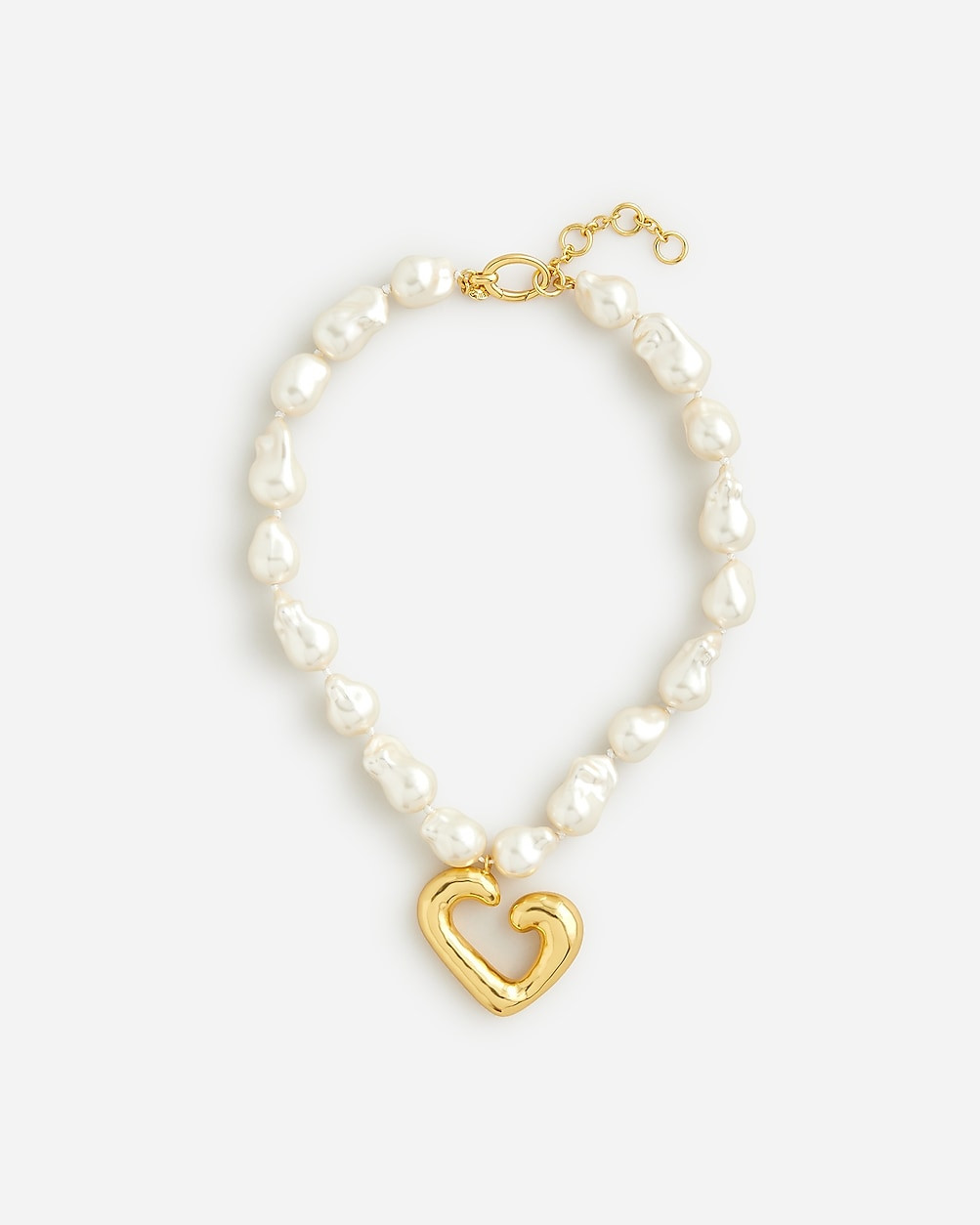Heart and pearl pendant necklace | J. Crew US