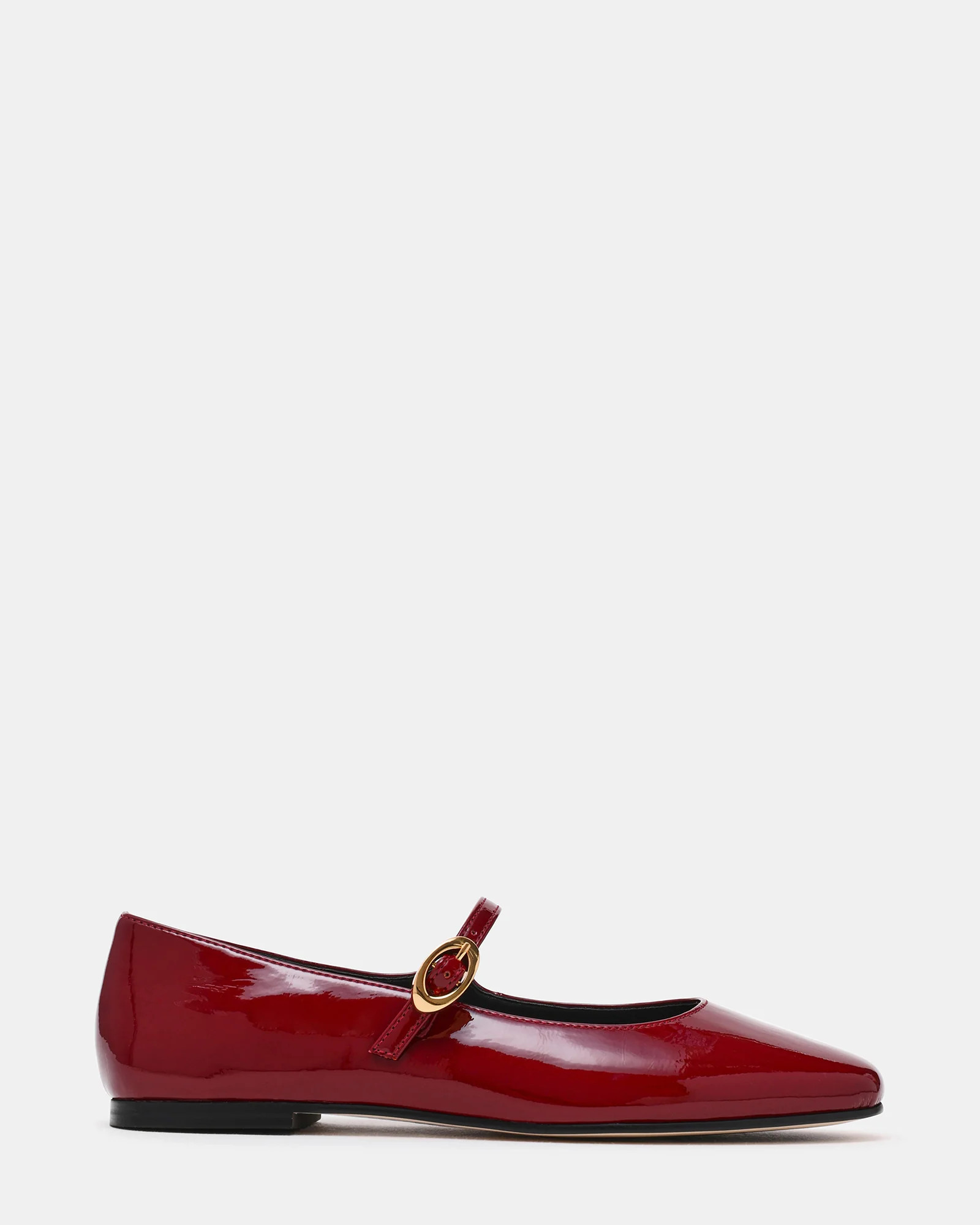 LOLLI Burgundy Patent Mary Jane Ballet Women's Flat | Steve Madden (US)