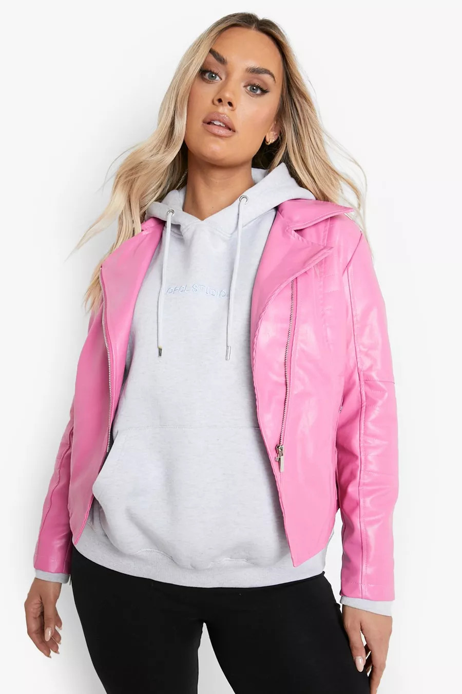 Plus Pu Moto Jacket | Boohoo.com (US & CA)