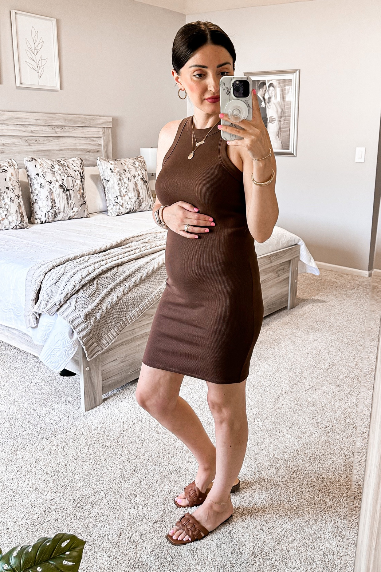 Maternity, casual dress, summer dress, vacation dress, maternity outfit, sandals, bucket bag, handbags, spring style, summer outfit 

#LTKbump #LTKshoecrush #LTKSeasonal