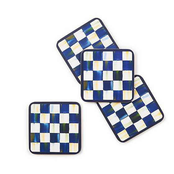 Royal Check Cork Back Coasters, Set of 4 | MacKenzie-Childs