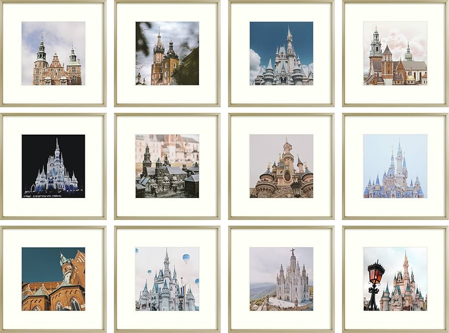 Golden State Art, 12x12 Aluminum Frame for 8x8 Photo Display - Metal Wall Mounting Square Photo F... | Amazon (US)