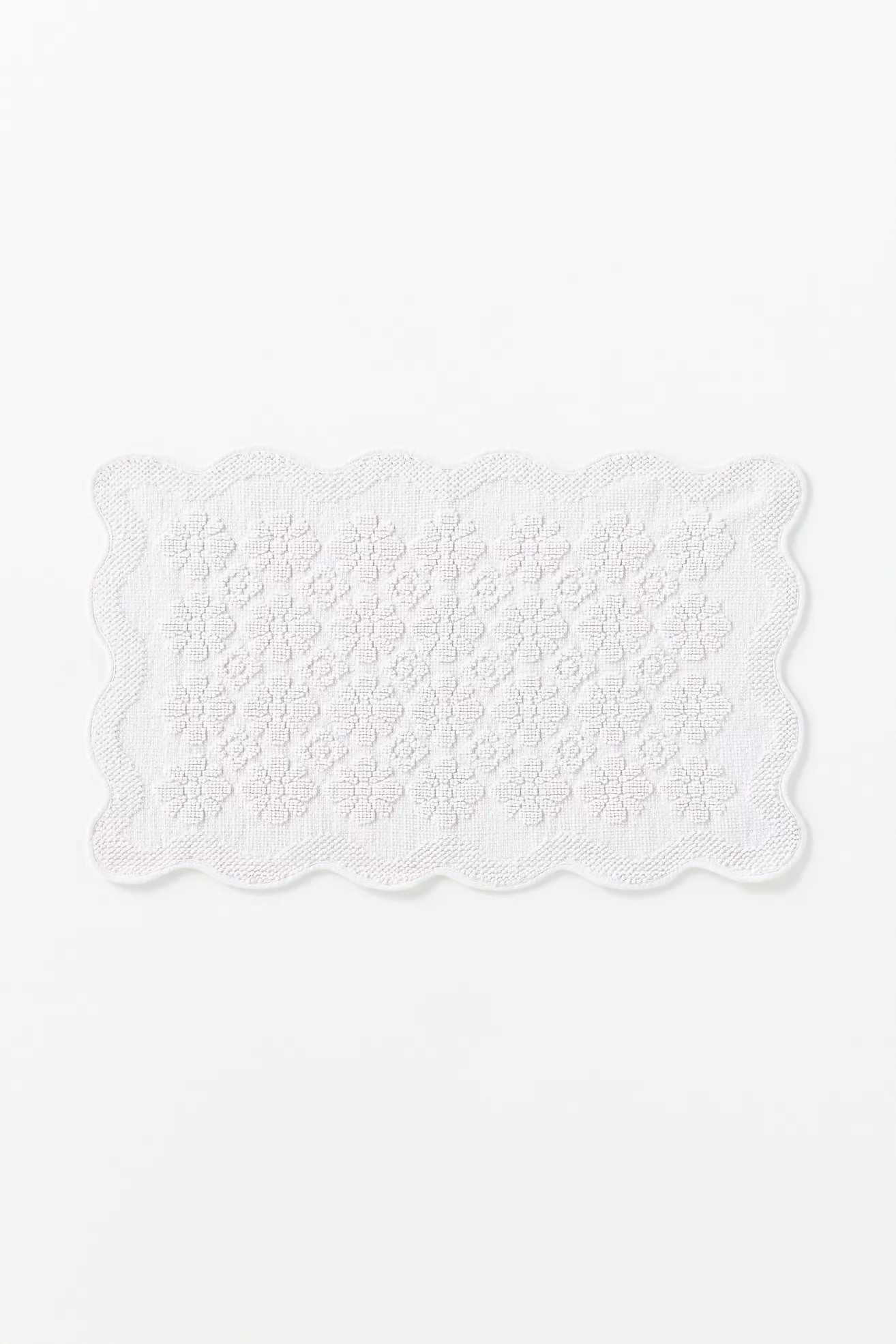 Benni Hand-Woven Floral Wavy Border Bathmat | Anthropologie (US)
