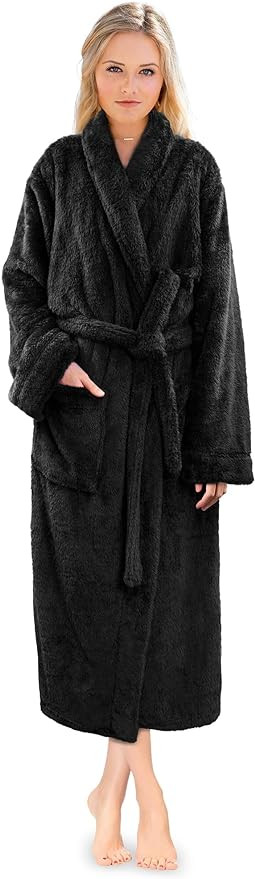 PAVILIA Premium Womens Plush Soft Robe Fluffy, Warm, Fleece Sherpa Shaggy Bathrobe | Amazon (US)