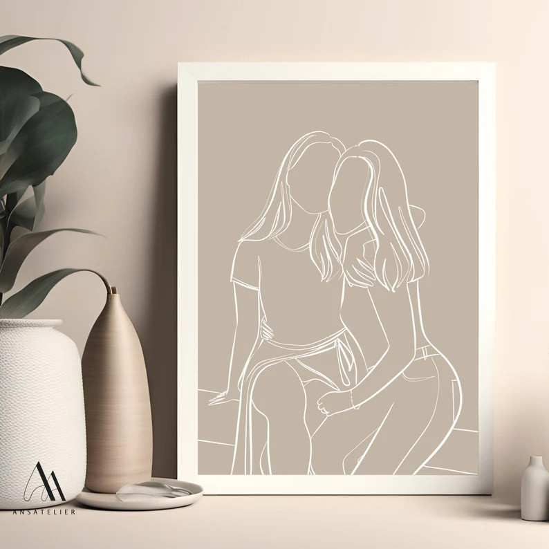 Best Friend Gift Personalized, Best Friend Birthday Gifts for Her, Custom Portrait, Friendship Gi... | Etsy (US)
