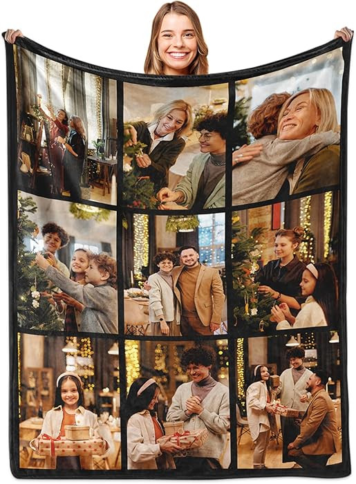 Yoke Style Ships Next Day, Custom Blanket with Picture, Personalized Throw Photo Blankets Customi... | Amazon (US)