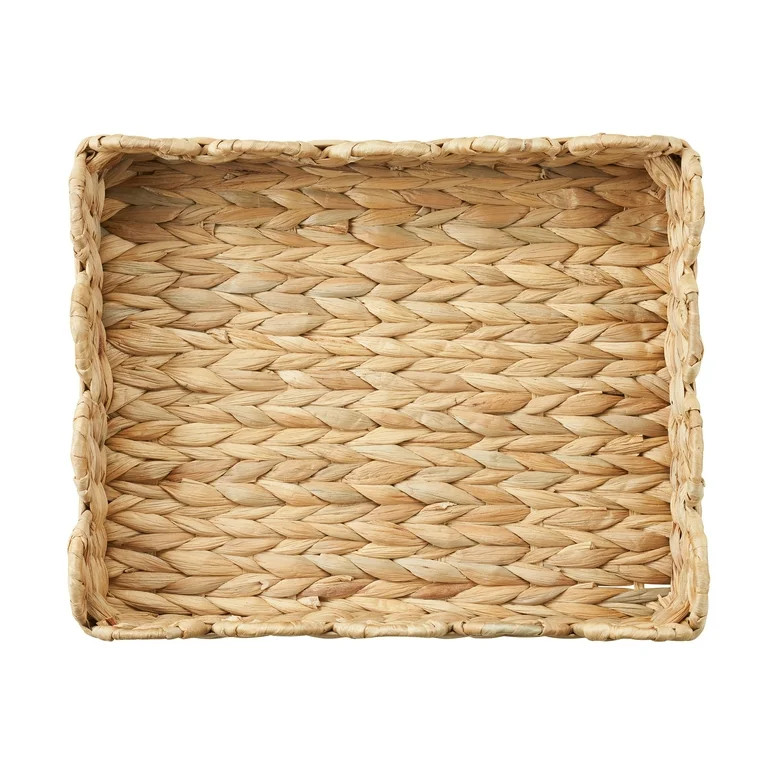 Home Decor Collection 11" x 14" Scalloped Woven Natural Water Hyacinth Decorative Tray | Walmart (US)