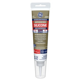 GE Advanced Silicone 2 Kitchen and Bath, Tub and Tile 2.8-oz Clear Silicone Caulk | Lowe's