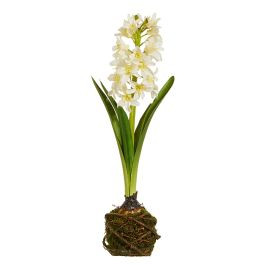 White Hyacinth Faux Drop In Plant | Antique Farm House