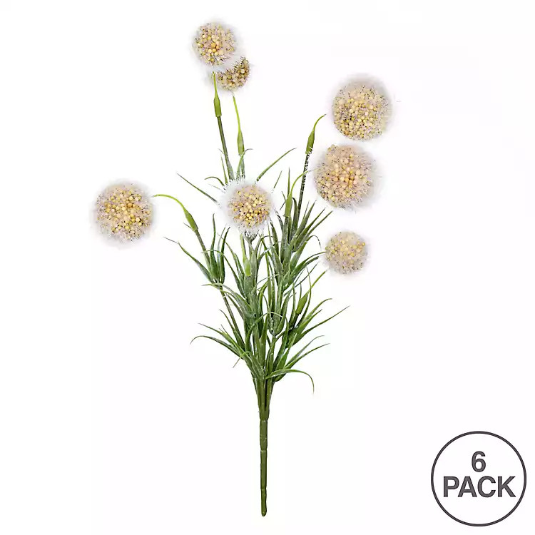 Yellow Floral Pom-Pom Bundles, Set of 6 | Kirkland's Home