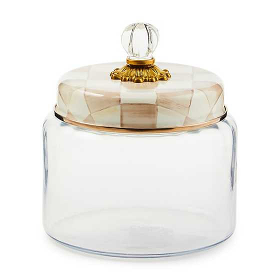 Mocha Check Medium Kitchen Canister | MacKenzie-Childs