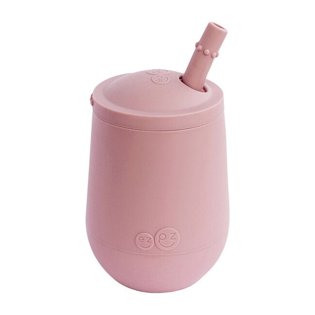 Sippy Cups | Mini Cup + Straw Training System, (Blush Pink, Size 12-24M) ezpz | Maisonette | Maisonette