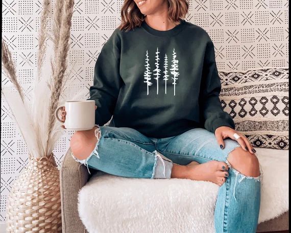 Evergreen Trees Sweatshirt  Gift for Nature Lover  Unisex | Etsy Canada | Etsy (CAD)