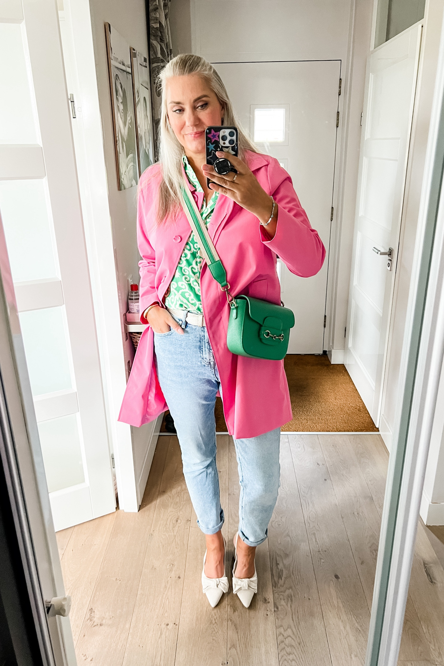 Ootd - Saturday. Green blouse, light blue jeans and pink coat are all Norah and cannot be linked. Green purse is old from a local boutique.



#LTKmidsize #LTKautumn #LTKeurope