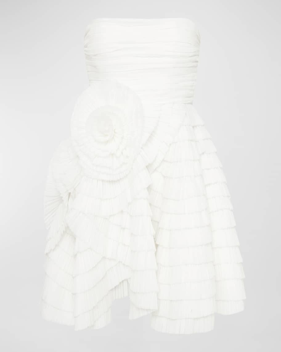 Aje Expressive Strapless Pleated Mini Dress | Neiman Marcus