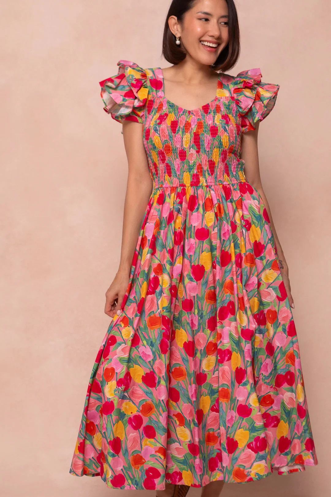 Hattie Dress in Tulips | Ivy City Co