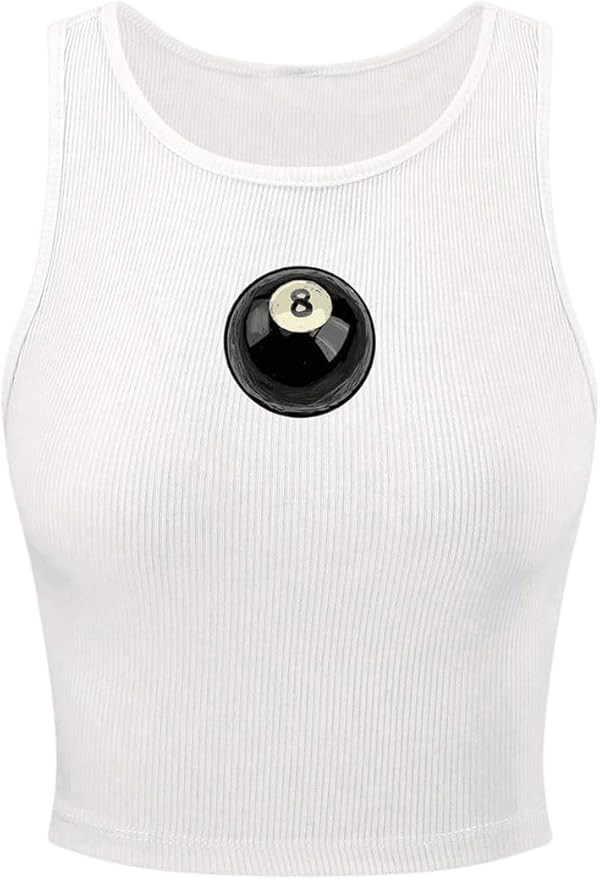 SOLY HUX Women's Graphic Tank Top Sleeveless Crew Neck Ribbed Knit Summer Crop Tops | Amazon (US)