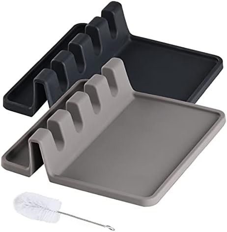 Silicone Spoon Rest, Set of 2 Utensil Holder with Drip Pad for Multiple Utensils,Utensil Rest for St | Amazon (US)
