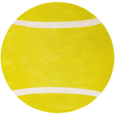 Unique Loom Playtime Kids Wool Collection Area Rug - Tennis Ball (7' 10" Round Yellow/Ivory) | Target