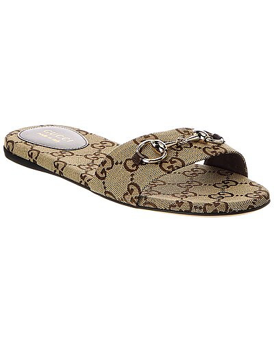 Horsebit GG Canvas Sandal | Gilt & Gilt City
