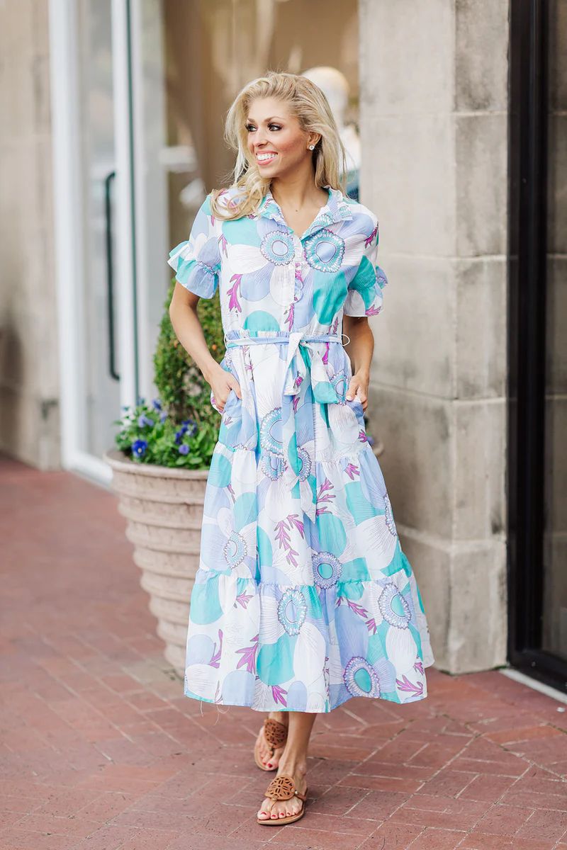 The Mia Rae Button Up Midi Dress | J.Marie