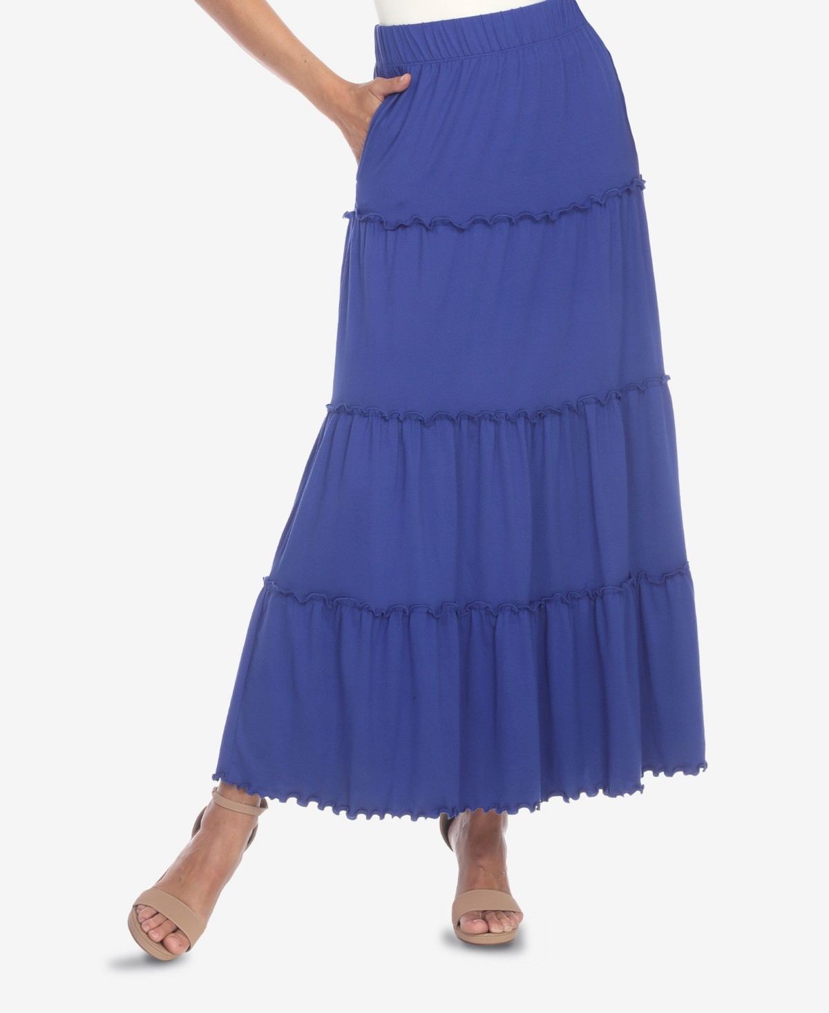 Women's Tiered Maxi Skirt - Royal | Macy's