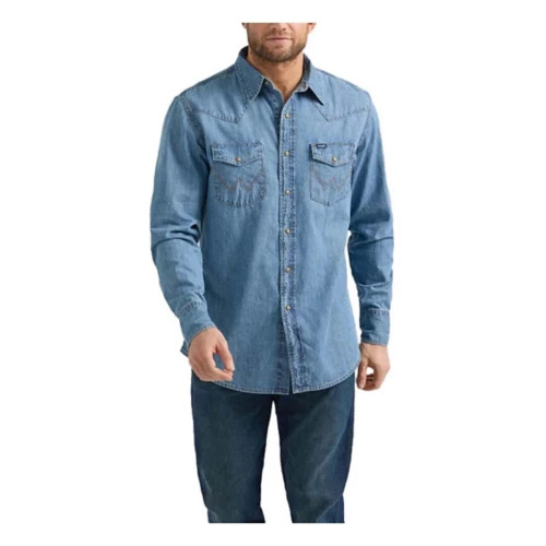 Men's Wrangler Denim Long Sleeve Button Up Shirt | Scheels