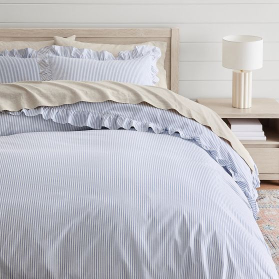 Ruffle Stripe Duvet Cover | Pottery Barn Teen