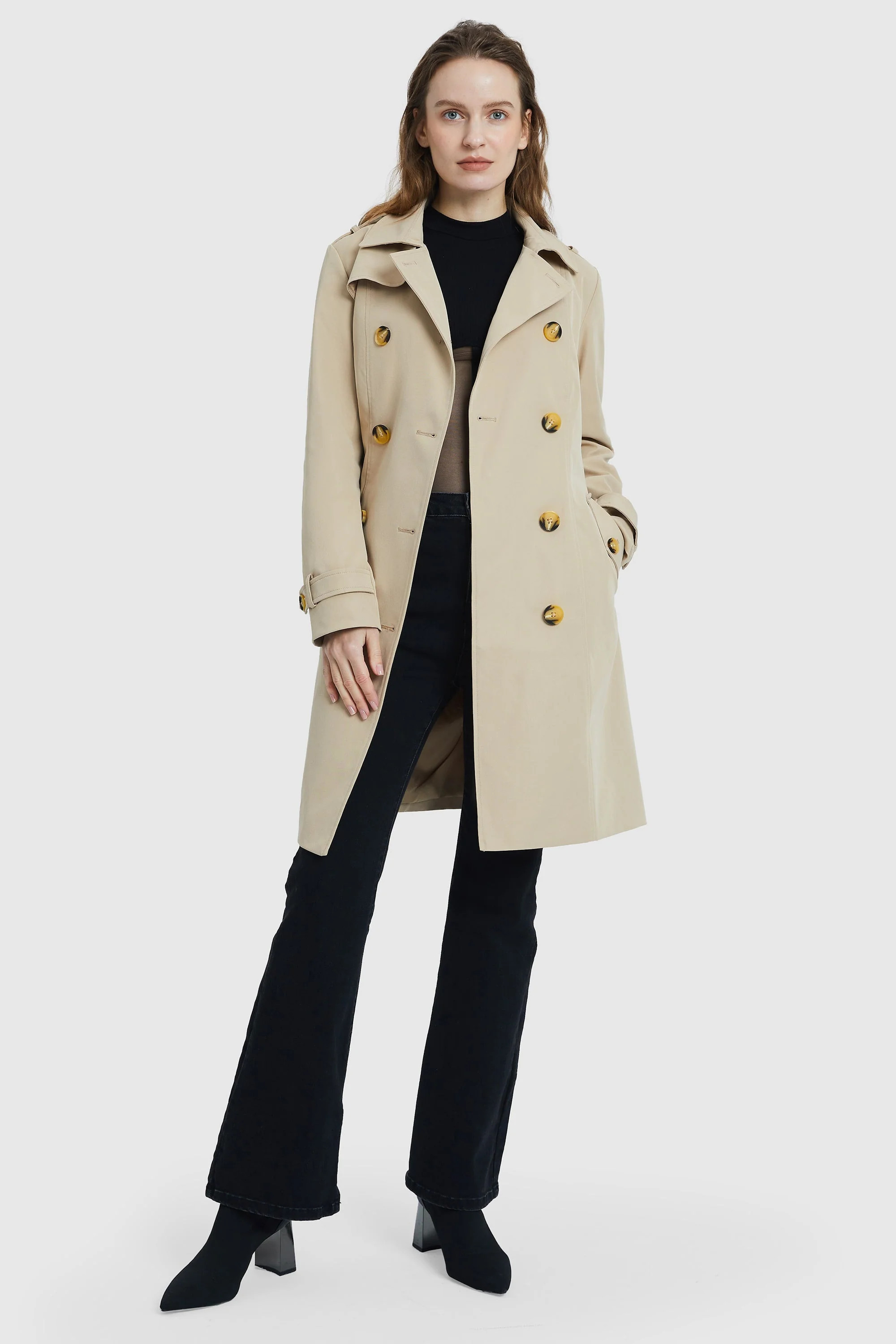 Orolay Women's Knee-Length Double Breasted Trench Coat | Orolay