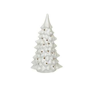 Hello Honey® 10.25" Cream Stoneware LED Tree with Cut-Outs & Iridescent Finish | Michaels® | Michaels Stores