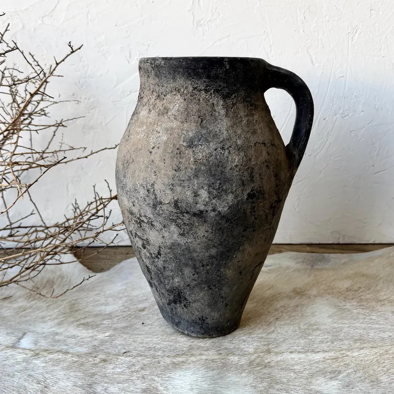 Large Vintage Turkish Olive Jar | Rustic Hand-thrown Pottery Vessel - Etsy | Etsy (Global)