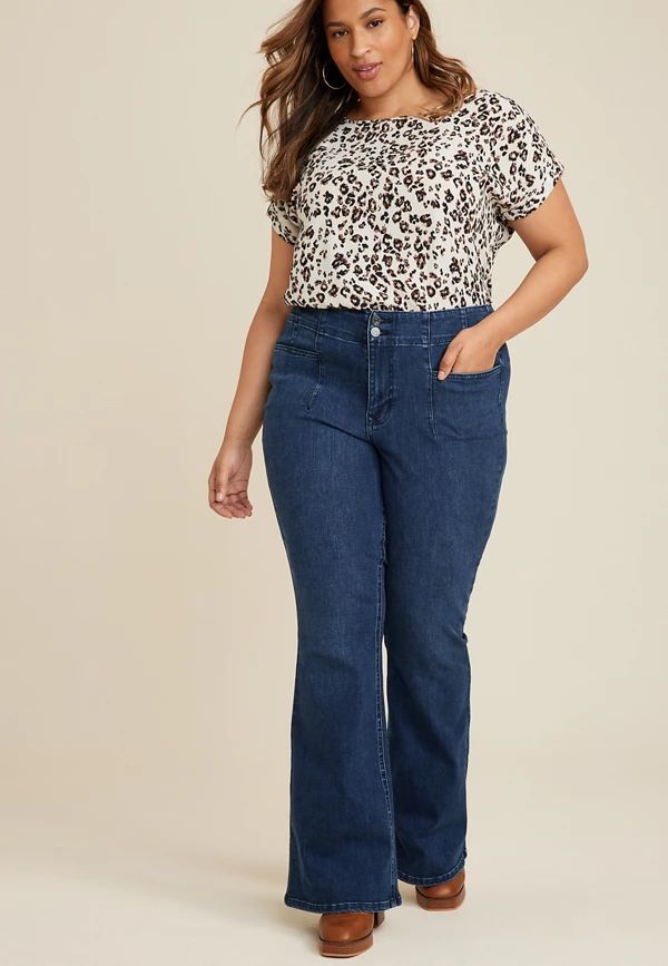 Plus Size m jeans by maurices™ Cool Comfort Sculptress High Rise Curvy Flare Jean | Maurices