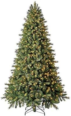 Evergreen Classics 7.5 ft Pre-Lit Norway Spruce Quick Set Artificial Christmas Tree, Warm White L... | Amazon (US)