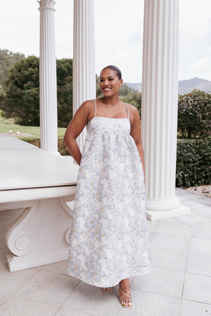 Yasmine Maxi Dress - Baby Blue Floral | Petal & Pup (US)