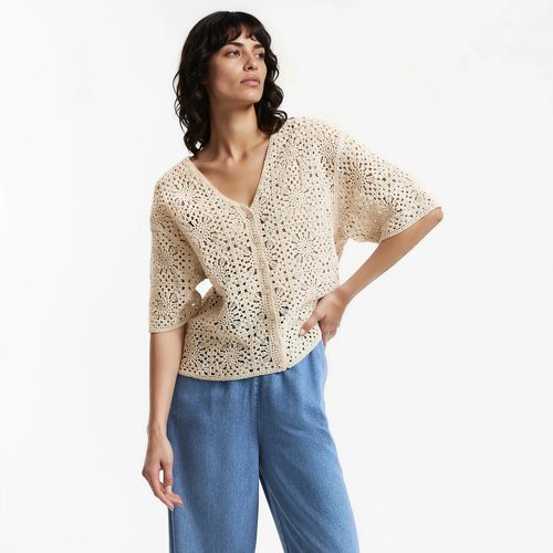 Crochet Short Sleeve Cardigan | La Redoute (UK)
