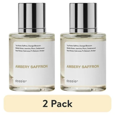 (2 pack) Dossier Ambery Saffron Eau De Parfum, Inspired by MFK's Baccarat Rouge 540, Unisex Perfume, 1.7 oz | Walmart (US)