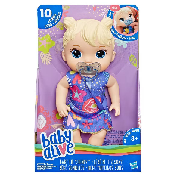 Baby Alive Baby Lil Sounds: Interactive Baby Doll - Blue Dress | Target