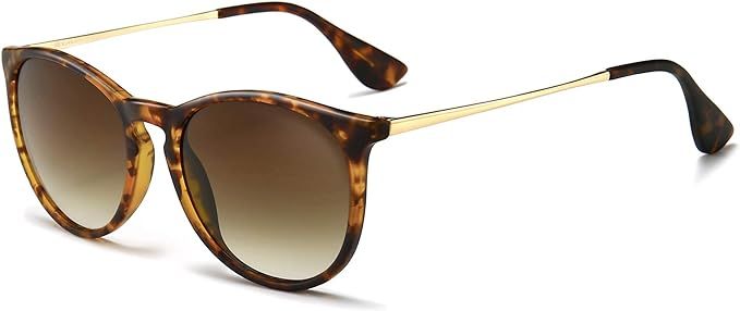 Amazon.com: SUNGAIT Vintage Round Sunglasses for Women Men Classic Retro Designer Style (Amber Fr... | Amazon (US)