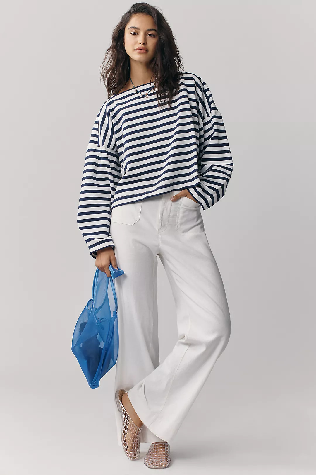 Colette Linen Stretch Full-Length Wide-Leg Pants by Maeve | Anthropologie (US)